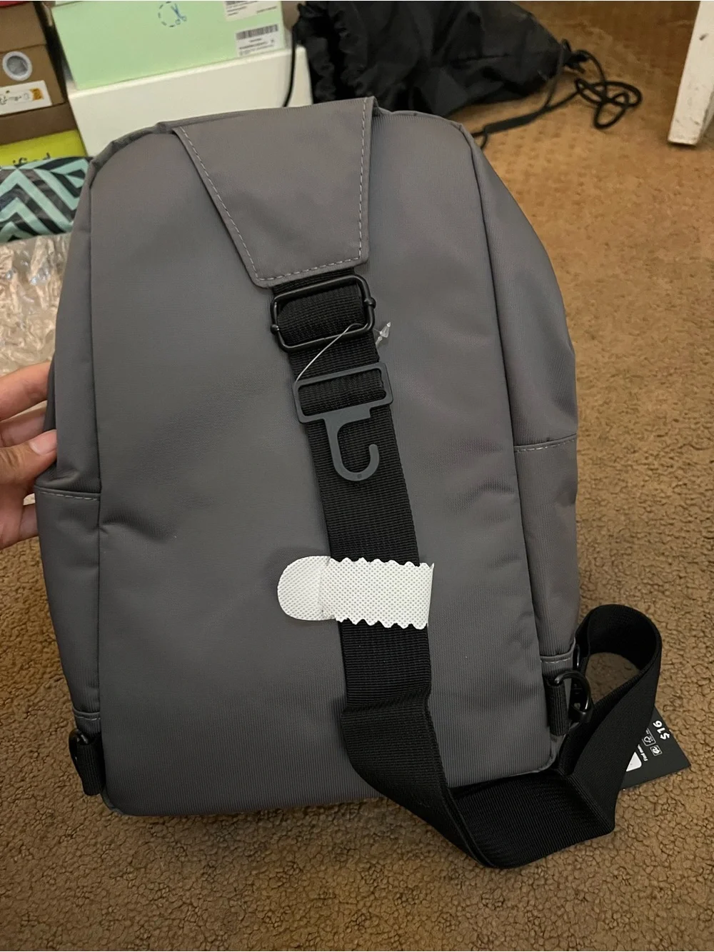 Men's Gray Compact Cargo Sling Backpack — Minimal Everyday Bag